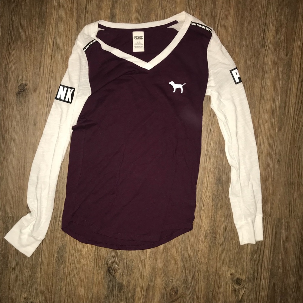 PINK Long Sleeve V-Neck